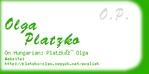 olga platzko business card